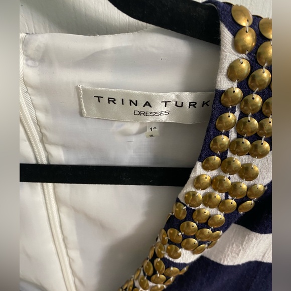 Trina Turk Navy & White Dress Sz 12 - Picture 10 of 10